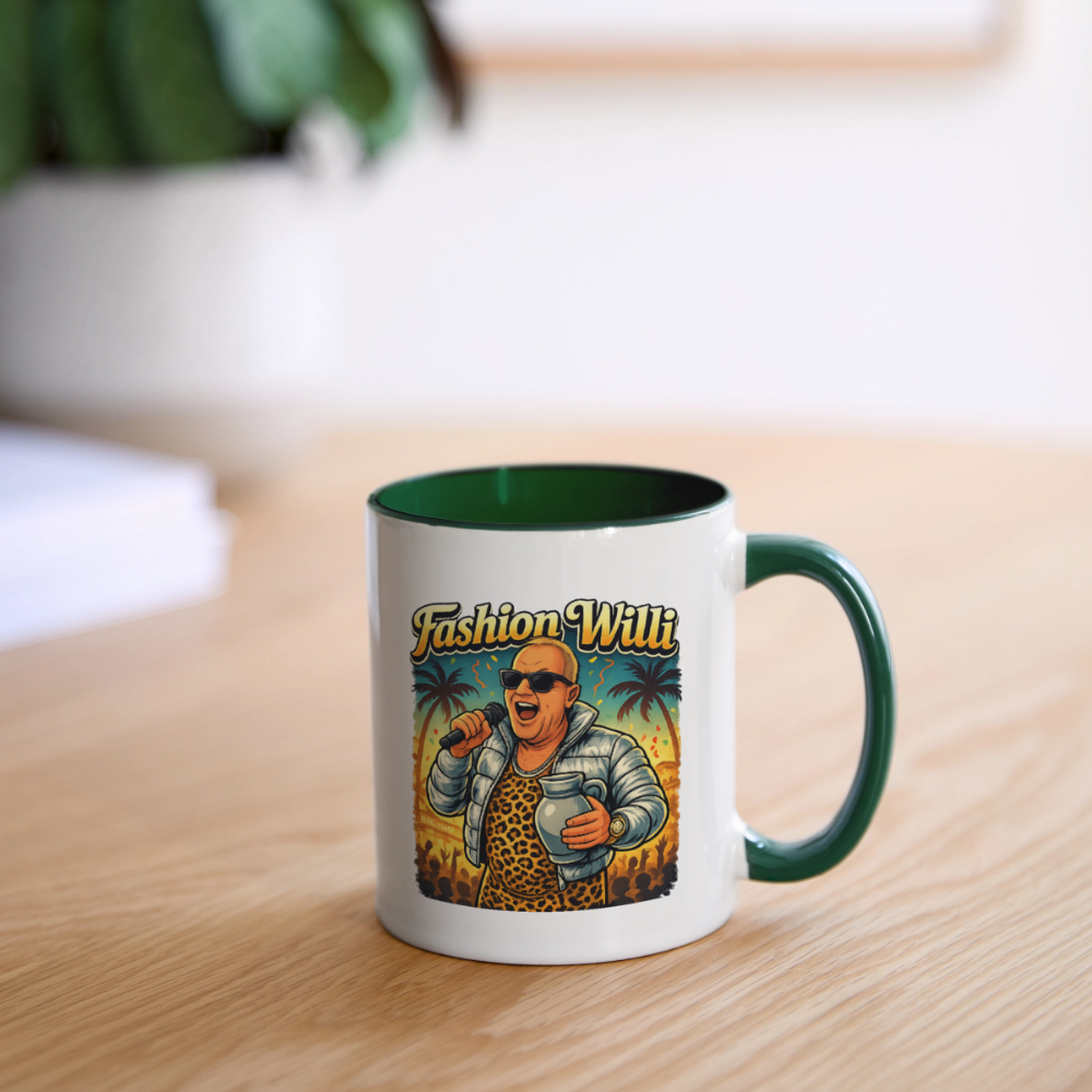 Fashion Willi Kaffeetasse zweifarbig - white/dark green