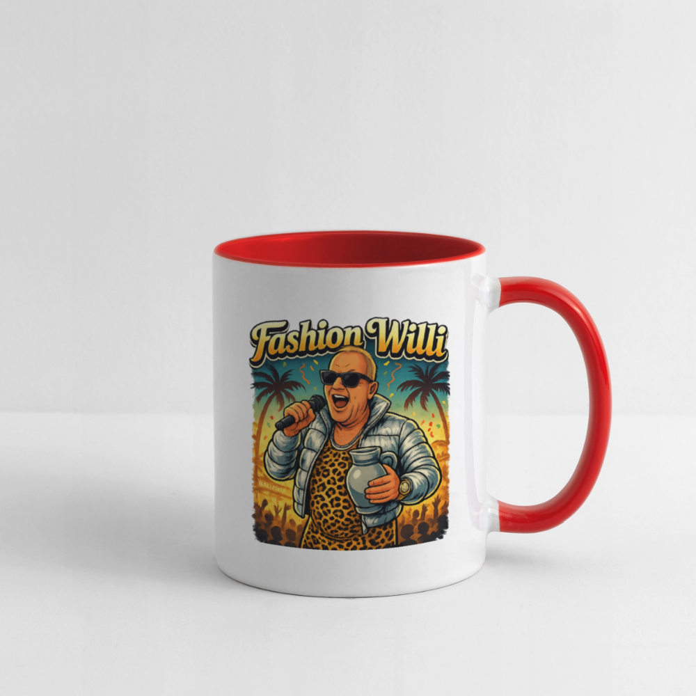 Fashion Willi Kaffeetasse zweifarbig - white/red