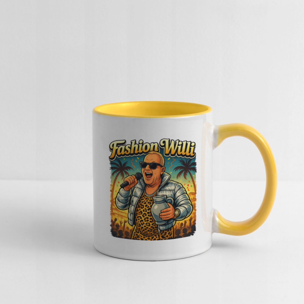 Fashion Willi Kaffeetasse zweifarbig - white/yellow
