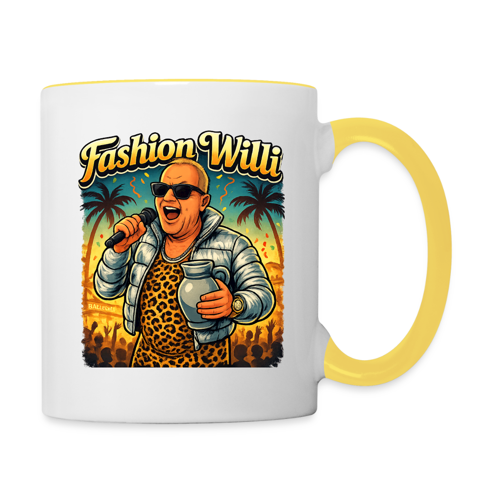 Fashion Willi Kaffeetasse zweifarbig - white/yellow