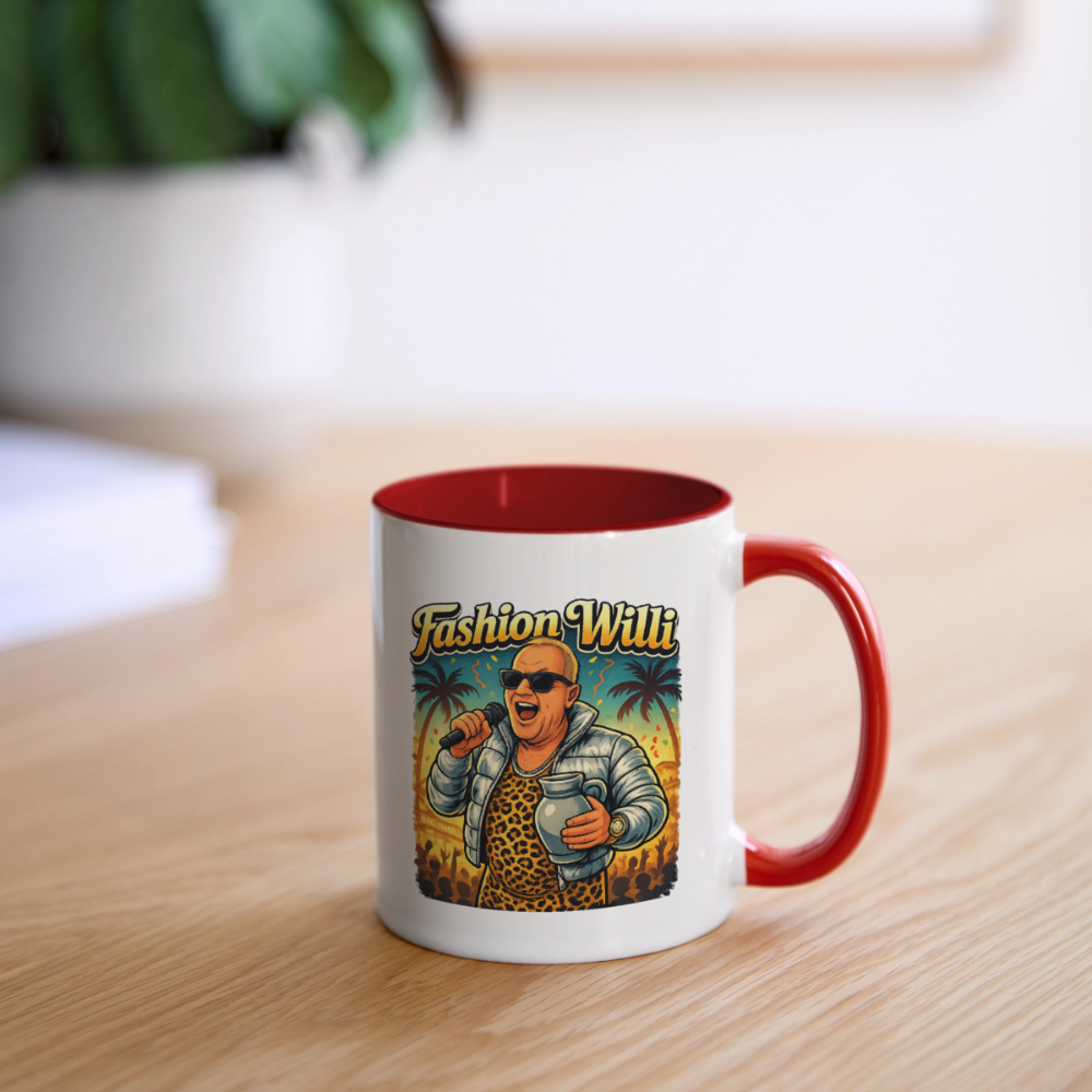 Fashion Willi Kaffeetasse zweifarbig - white/red
