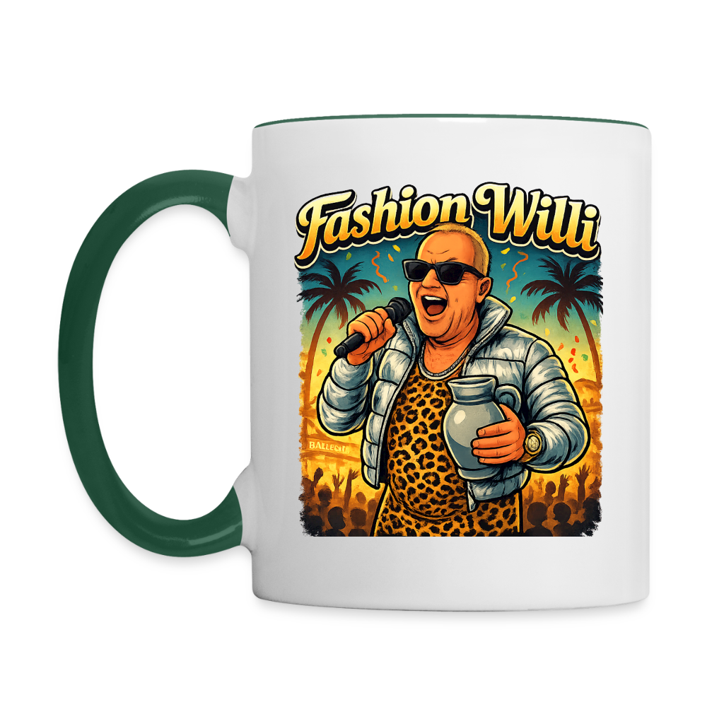 Fashion Willi Kaffeetasse zweifarbig - white/dark green