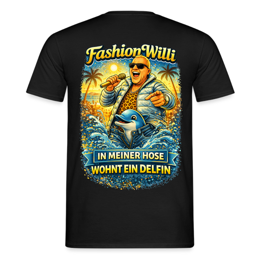 Fashion Willi - In meiner Hose wohnt ein Delfin - T-Shirt Herren - black