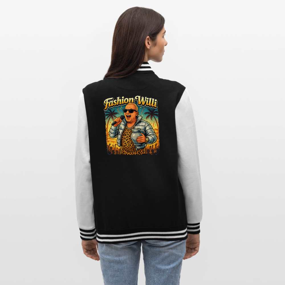 Fashion Willi College Sweat Jacke - black/white