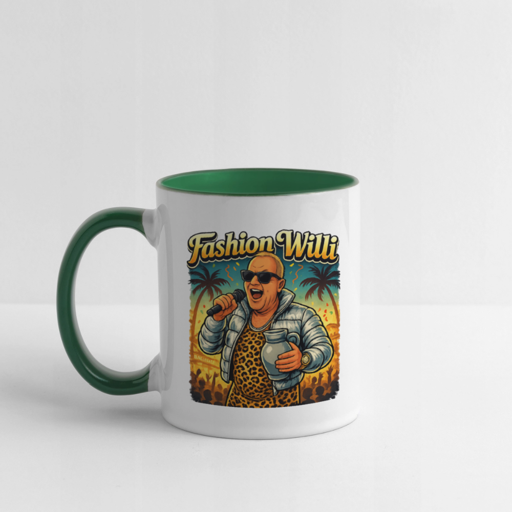 Fashion Willi Kaffeetasse zweifarbig - white/dark green