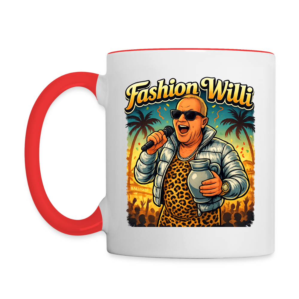 Fashion Willi Kaffeetasse zweifarbig - white/red
