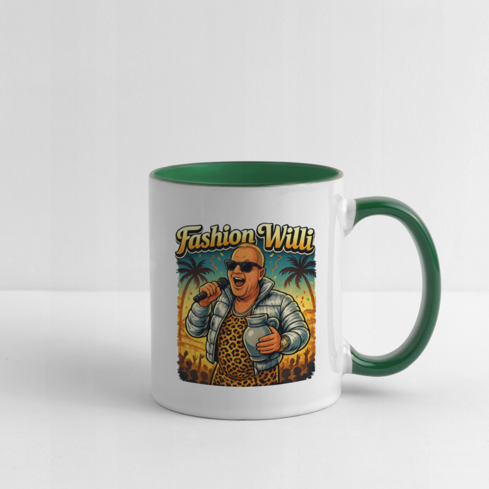 Fashion Willi Kaffeetasse zweifarbig - white/dark green