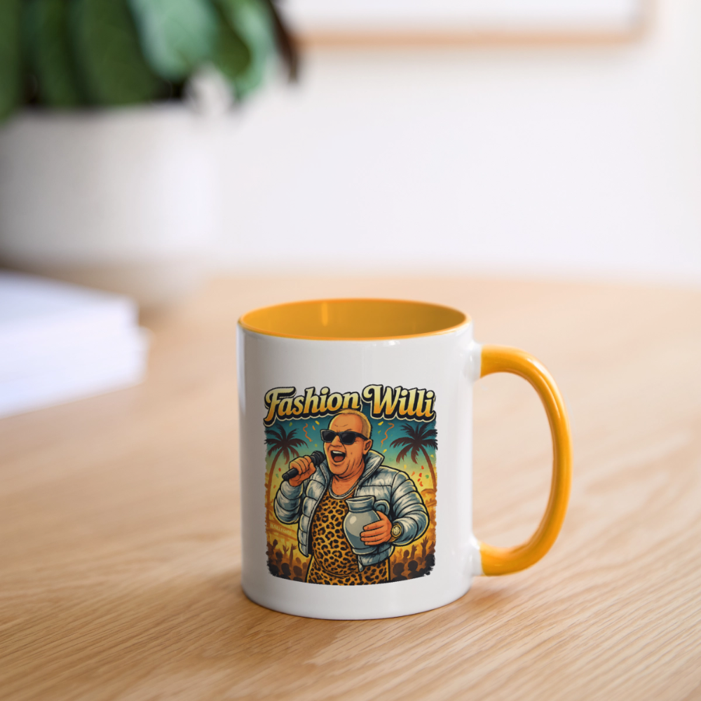 Fashion Willi Kaffeetasse zweifarbig - white/yellow
