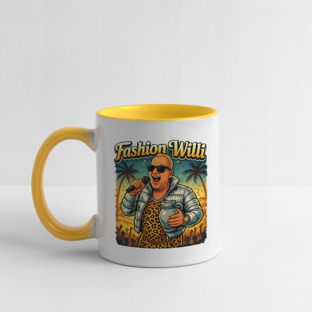 Fashion Willi Kaffeetasse zweifarbig - white/yellow