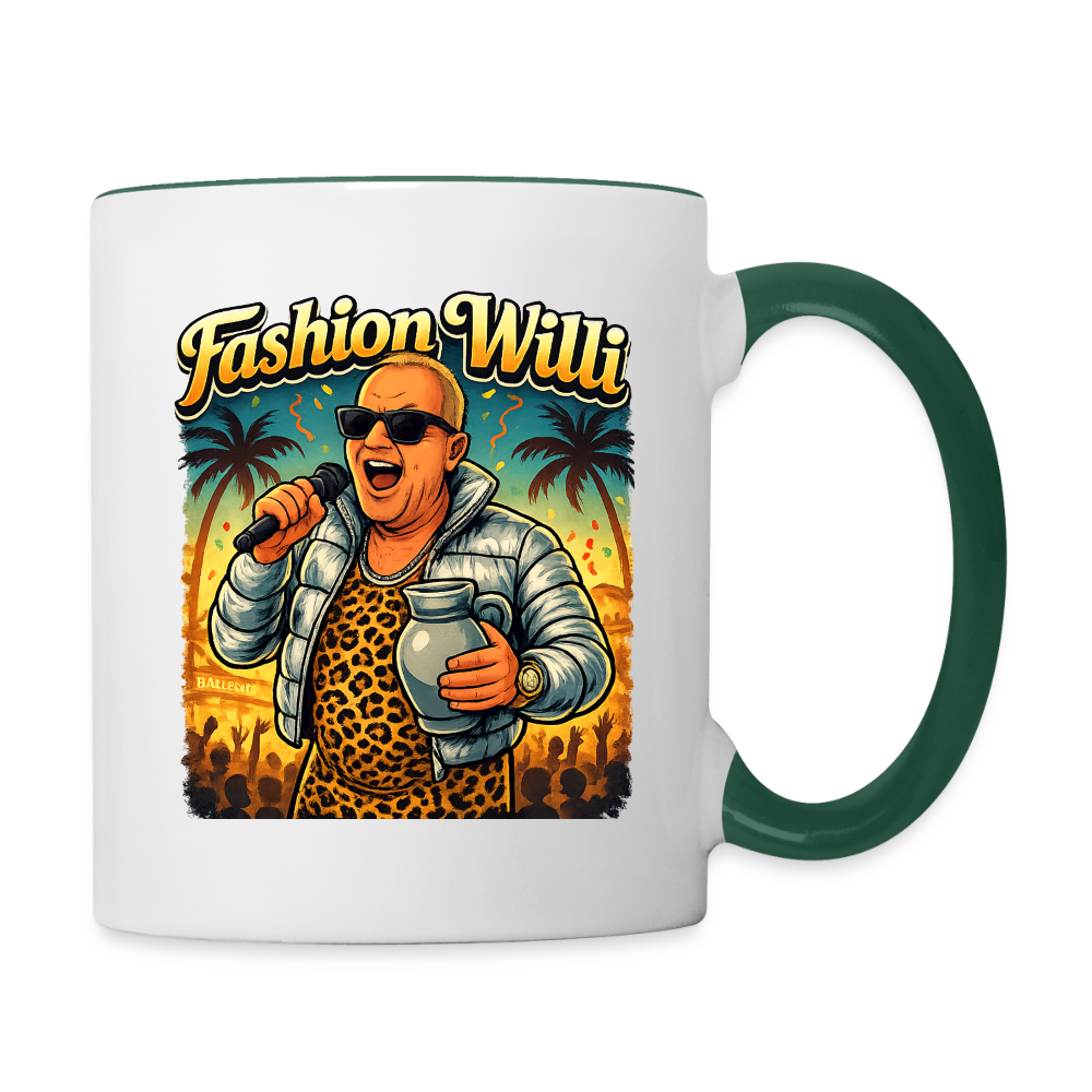 Fashion Willi Kaffeetasse zweifarbig - white/dark green
