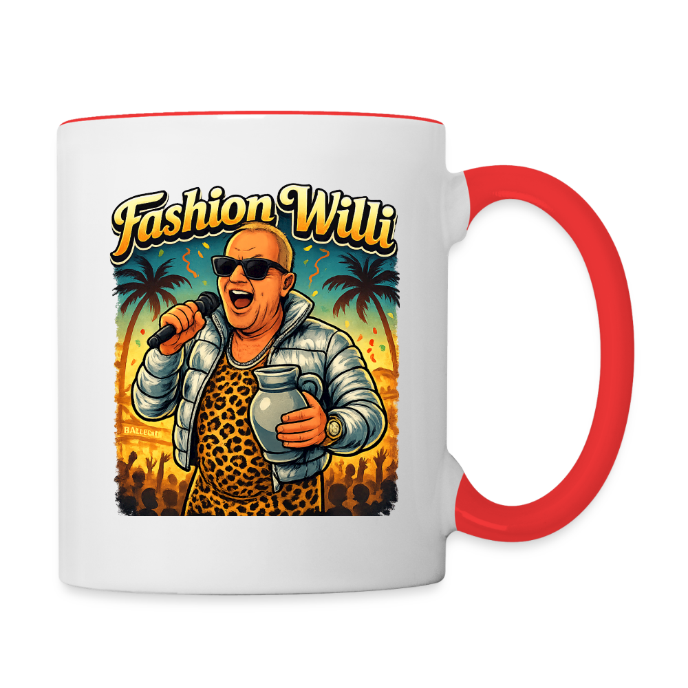 Fashion Willi Kaffeetasse zweifarbig - white/red