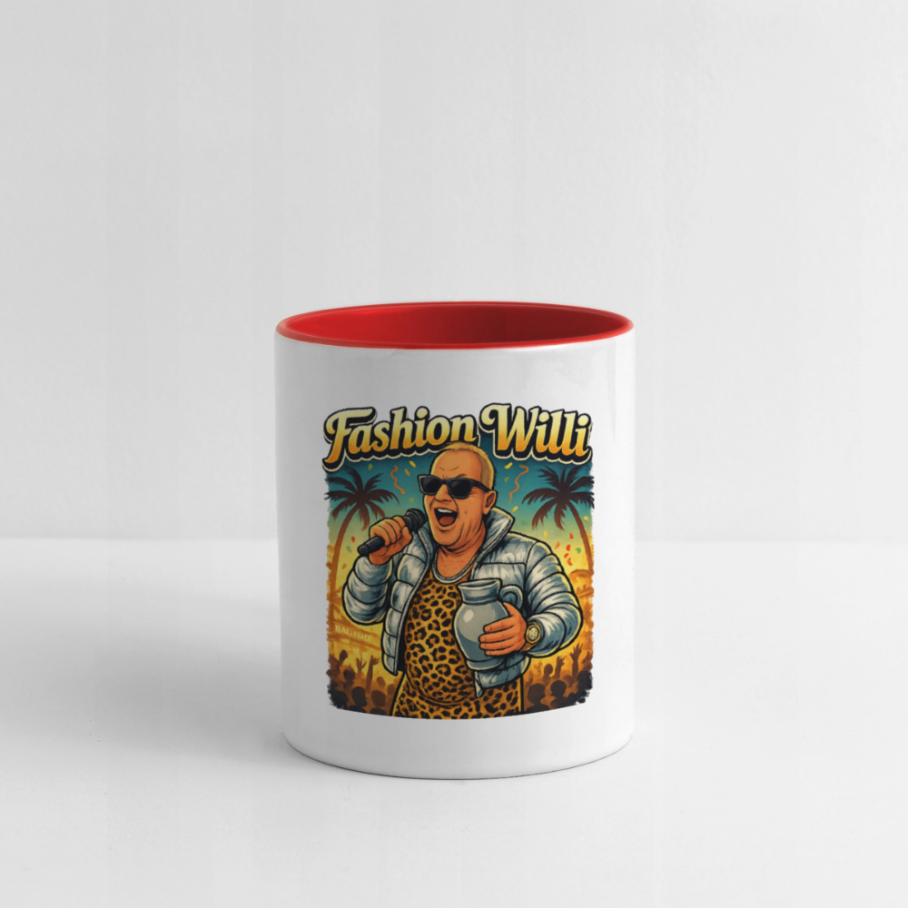 Fashion Willi Kaffeetasse zweifarbig - white/red