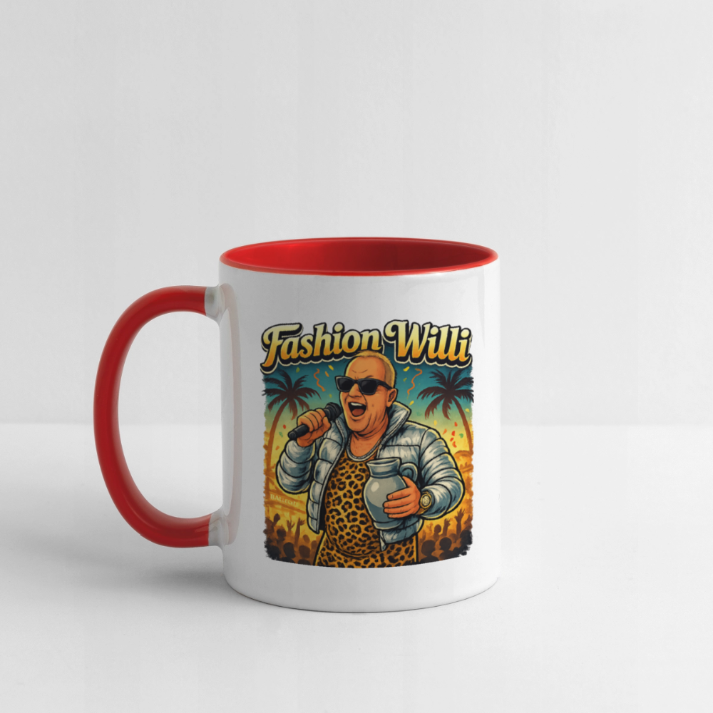 Fashion Willi Kaffeetasse zweifarbig - white/red