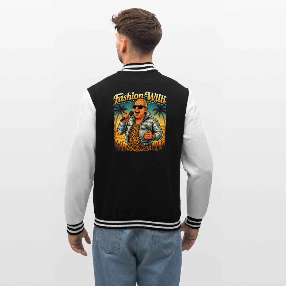 Fashion Willi College Sweat Jacke - black/white