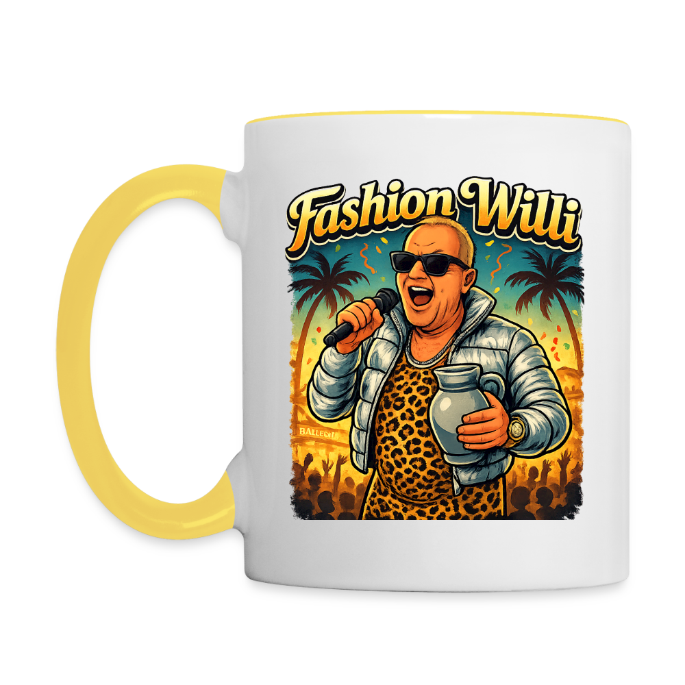 Fashion Willi Kaffeetasse zweifarbig - white/yellow