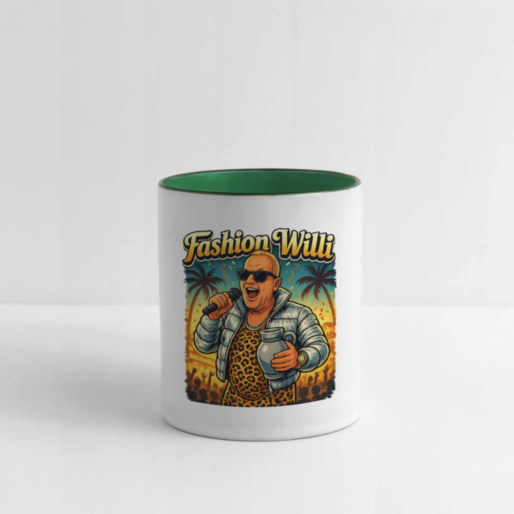 Fashion Willi Kaffeetasse zweifarbig - white/dark green